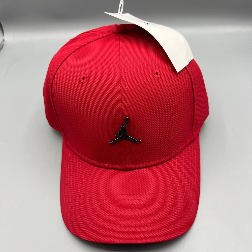 Air Jordan Hat Men Red‎ Metal Logo Jumpman Strap Back Cap New